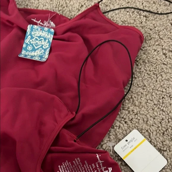 Free People Red Fitted Crop Camisole Top Set of 2, NWT - Picture 3 of 4